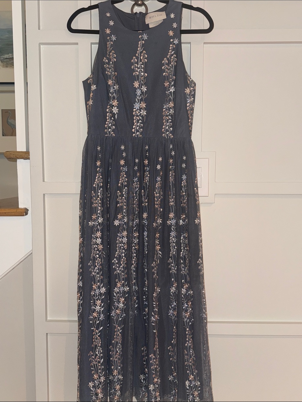 BHLDN Gatsby Dress / BHLDN Embroidered Tulle Maxi Dress Size 4